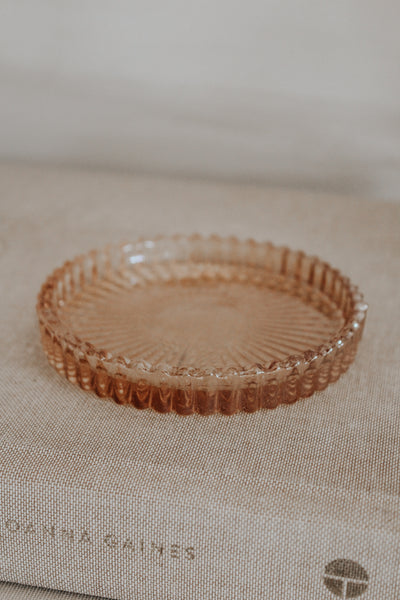 GLASS CANDLE HOLDER (AMBER)