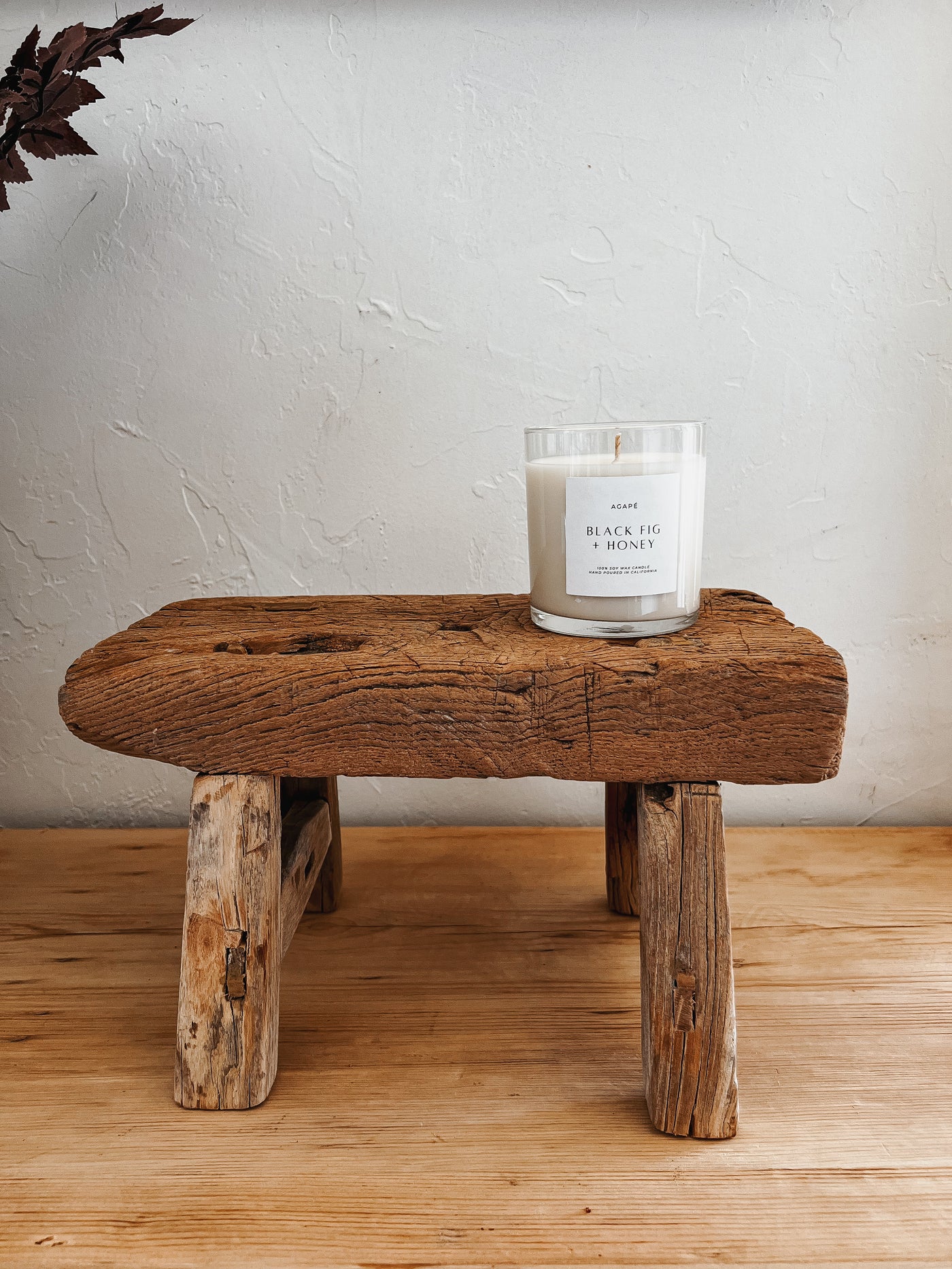 Mini Elm Wood Stool No. 3
