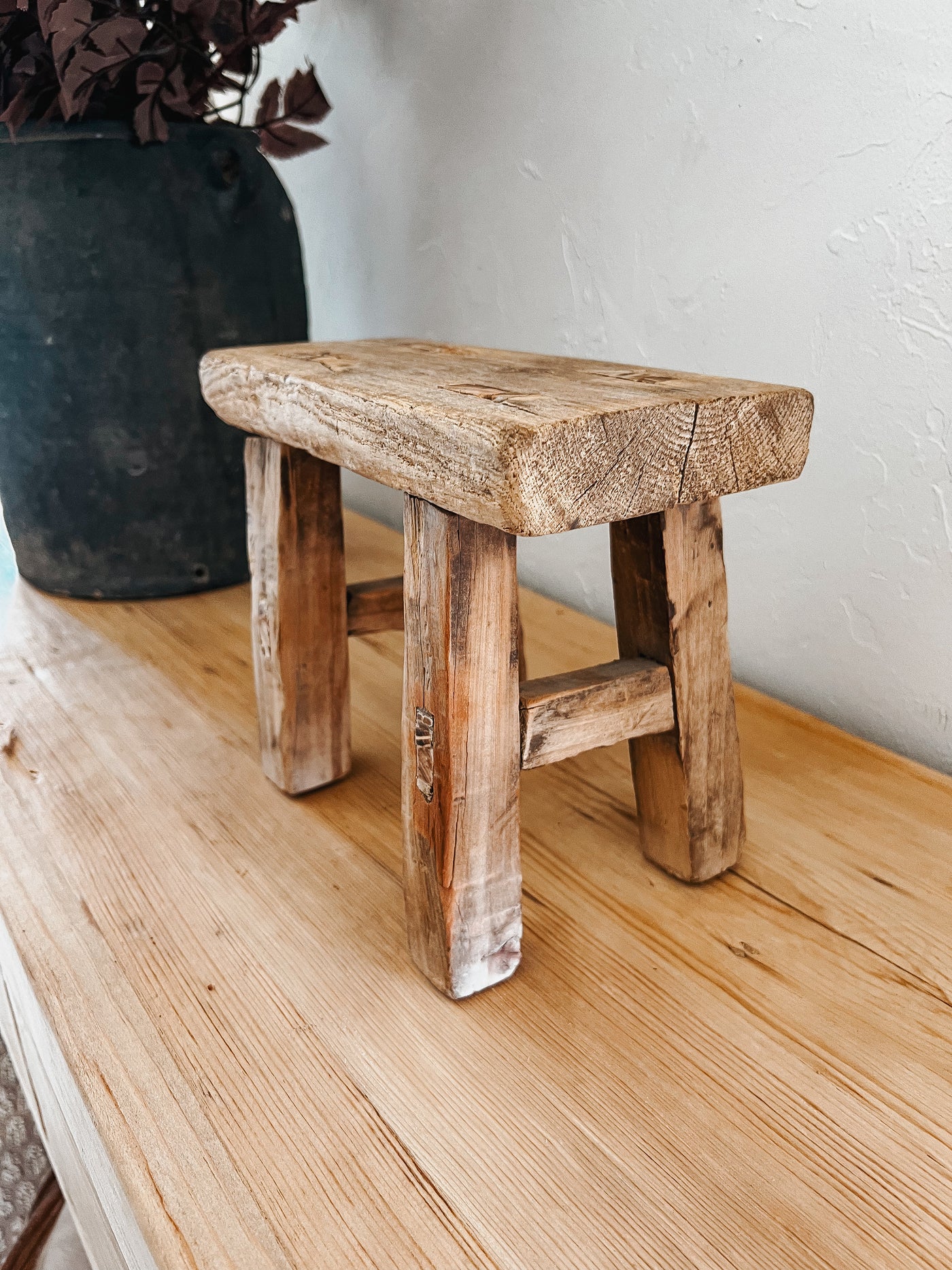 Mini Elm Wood Stool No. 1