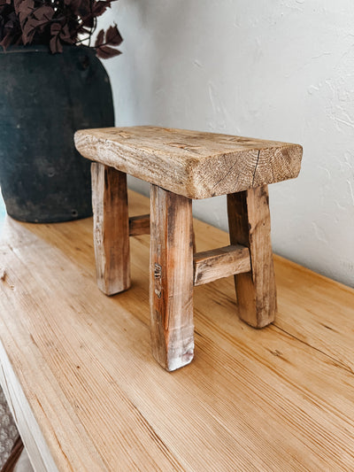 Mini Elm Wood Stool No. 1