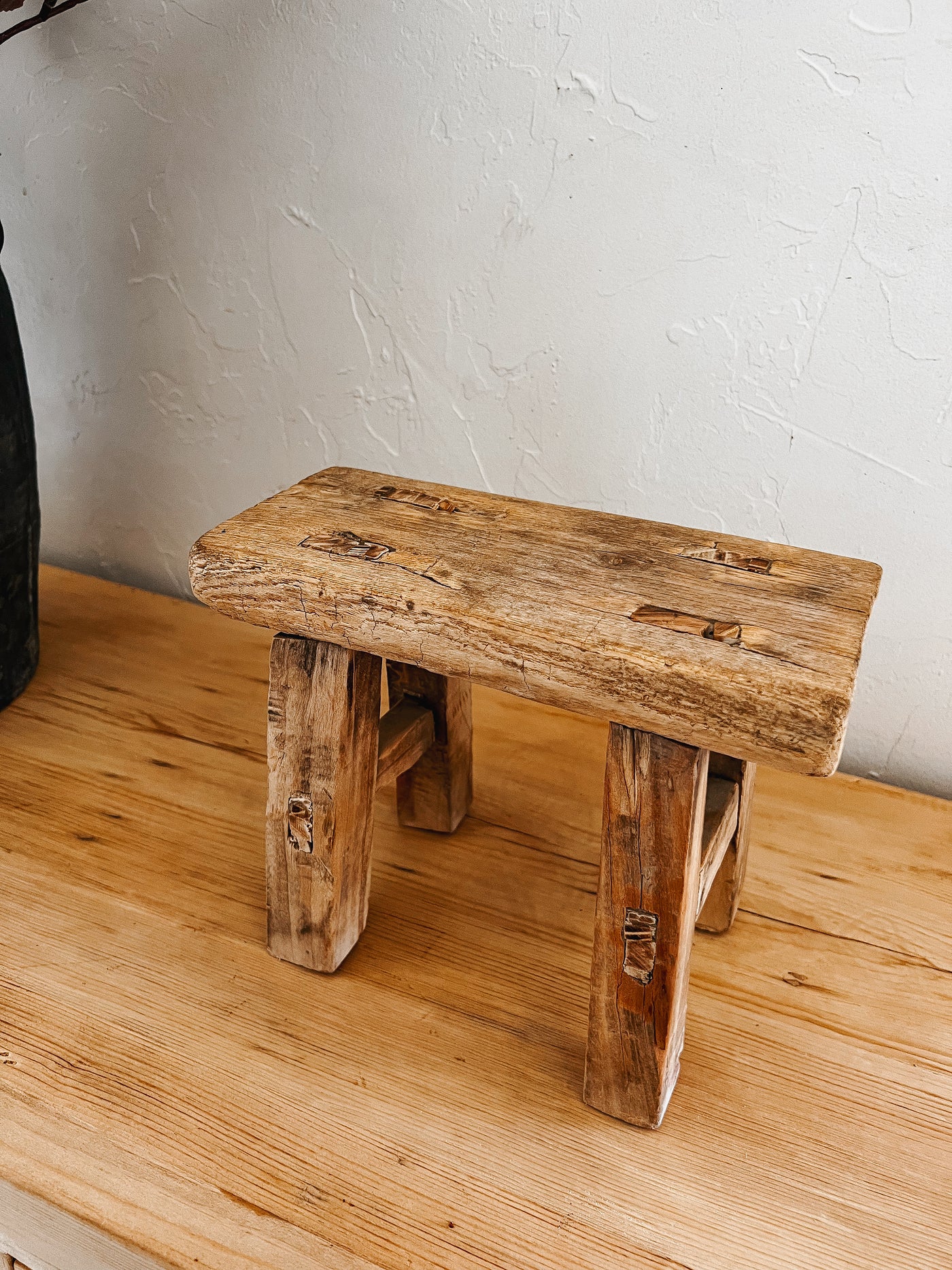Mini Elm Wood Stool No. 1