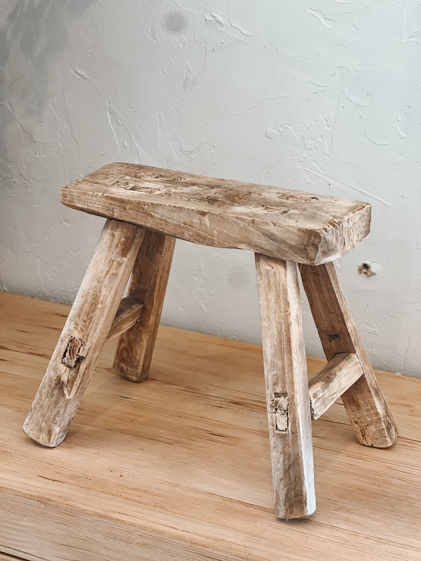 Mini Elm Wood Stool No. 4