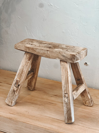 Mini Elm Wood Stool No. 4