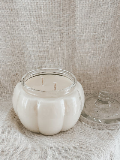 GLASS PUMPKIN CANDLE